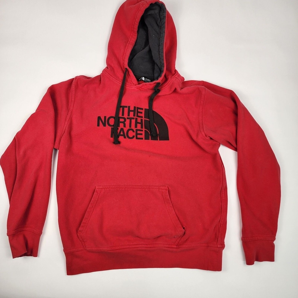 The North Face Hoodie Men‎ Small Red Hiking Trail Hooded Sweatshirt